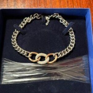 Swarovski Bound Necklace Crystal Silver Gold Choker 38cm